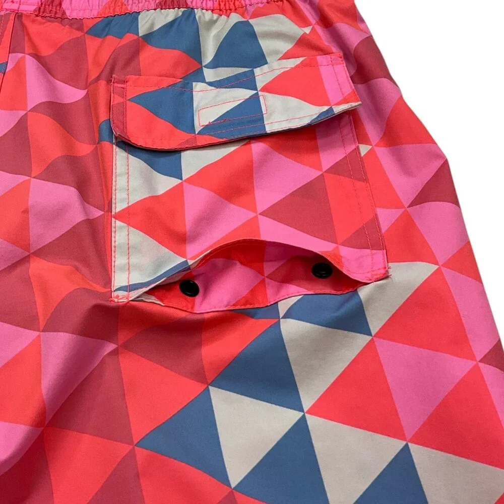 Psycho Bunny Alexander Varsity Swim Trunk Swimwear L Pink